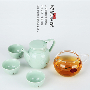 越窑青瓷日式茶壶组
